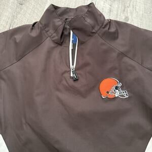Cleveland Browns L Windbreaker Reebok NFL On Field Lightweight 1/4 Zip Pull Over
